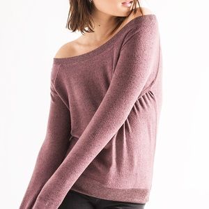 Marled off the shoulder pullover